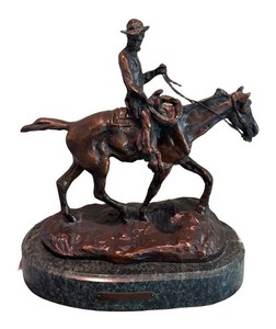MB - Will Rogers Bronze Sculpture by Charles Marion Russell