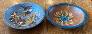 LR - Two Rosmaling Wooden Bowls