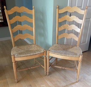 LR - Two Woven Seated Ladderback Chairs