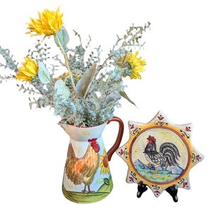 LR - Ceramic Trivet & Pitcher - Vietri & Burlington Mixed Lot