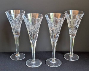 LR - Champagne Flutes - Vintage Waterford Millennium Crystal (Lot of 4)