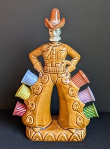 LR - 1930s German Art Deco Ceramic Six-Shooter Cowboy Decanter Set