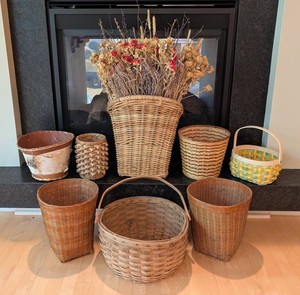LR - Decorative Basket Mixed Lot - 8-Piece Woven Basket Assortment