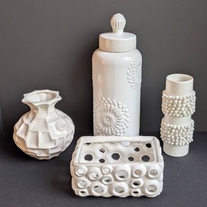 LR - Decorative Ceramic Vases & Containers Mixed Lot - Opalhouse (4 Pieces)