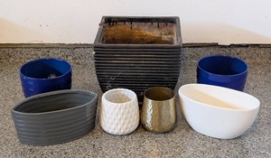 G - Decorative Planters - Assorted Styles (Lot of 7)
