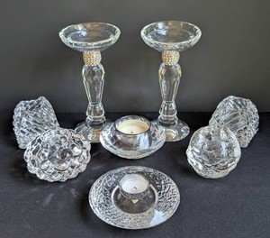 LR - Crystal Votive Holders & Candleholders Mixed Lot