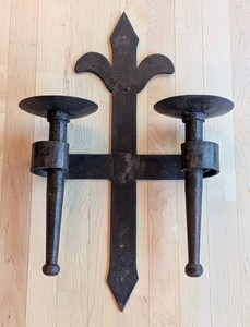 LR - Wall Candleholder - Heavy Iron Double Sconce 16 X 24 in