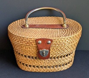 Vintage Woven Handbag - Boho Style Basket Purse
