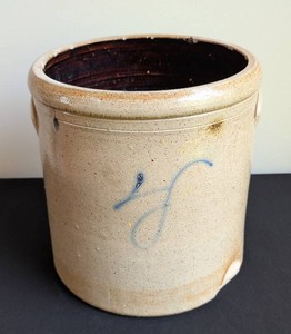 LR - Vintage Salt Glazed Crock - 4 Gallon Stoneware