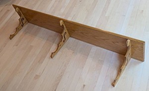 LR - Wood Wall Shelf With Decorative Scroll Brackets 66 in