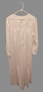 HC - Nightgown - Intimate Essentials Long Sleeve Lace Front Size Medium