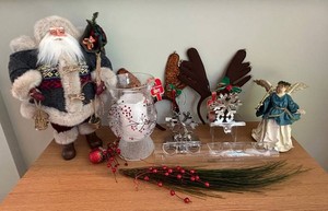 DR - Christmas Holiday Decor Mixed Lot Santa Angel Candle Holders