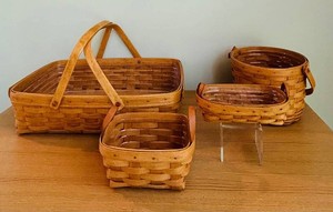 MB - Handwoven Longaberger Basket Set (Lot of 4)