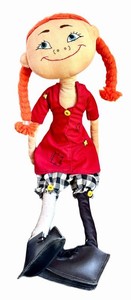 LR - Vintage Pippi Longstocking Plush Doll - 23 Inches Tall