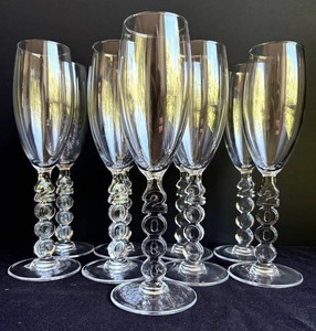 LR - Champagne Glasses - Year 2000 Commemorative Set (Lot of 9)
