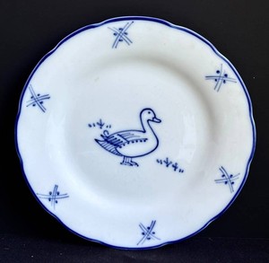 LR - Decorative Porcelain Plate - Cordon Bleu BIA Blue & White Duck