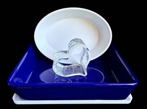 LR - Baking Dishes & Glass Heart Dish - Vista Alegre & Temp-tations Mixed Lot
