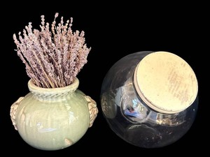 LR - Decoraive Vase & Glass Jar Mixed Lot - 2 Pieces