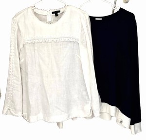 LR - Womens Long Sleeve Shirts - J.crew & Belyn Key (Lot of 2)