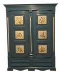 LL - Vintage Wardrobe with Hand Painted Swedish Province Flowers