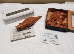 Bits and Pieces Wooden Animal Puzzle Set - Crocodile and Dolphin