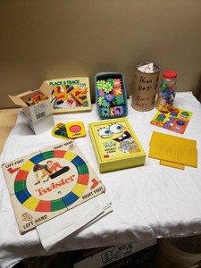 Games and Toys Collection including Twister Game Board, Spongebob Dominoes & Bingo Set, Spirograph, and More