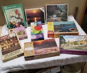 Assorted Vintage Jigsaw Puzzles Collection