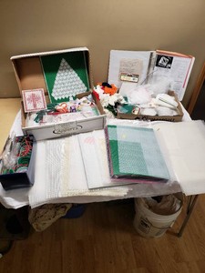 Plastic Canvas Craft Supplies including Sheets, Yarn, and Patterns