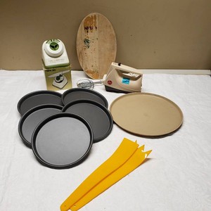 Hoover Hand Mixer (works), Knife Sharpener, and Baking Pans