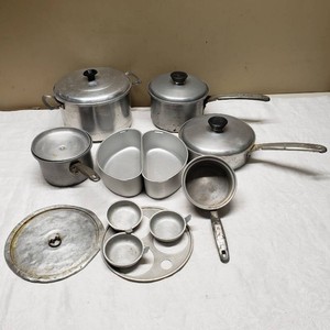 Comet and Mirro Aluminum Cookware Set including Pots, Pans, and Others