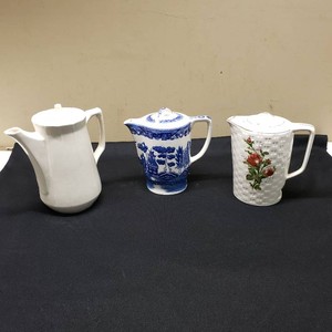 Three Electric Ceramic Percolators - Onscolite, Japan, Floral Design - NO CORDS