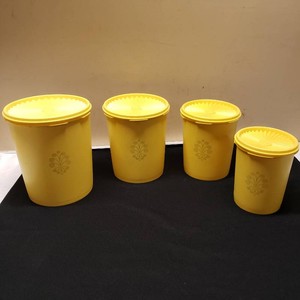 Tupperware Yellow Canister Set with Lids