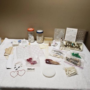 Lot of Cake Decorating Supplies including Wilton Sugar Plum Decorating Kit and Ateco Icing Set, Various Molds, and Baking Accessories