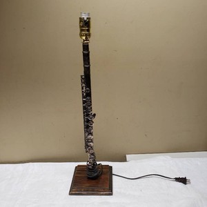 Flute Lamp on Wooden Base