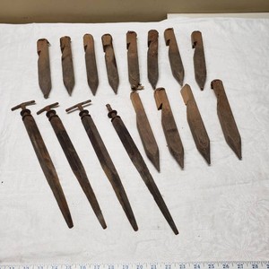 Vintage Wooden and Metal Stakes