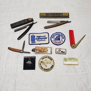 Lot of Vintage Razors, Patches, and Accessories