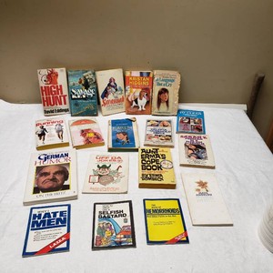 Collection of Various Books Including Titles by Erma Bombeck and Maya Angelou, Comedy Books, and Fiction Novels