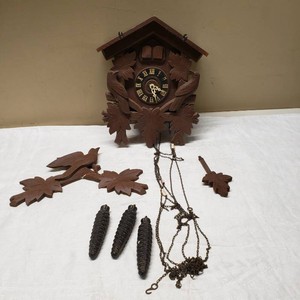 Antique German Cuckoo Clock with Weights and Chains - Untested