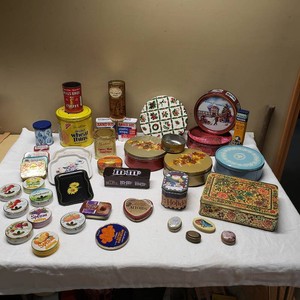 Lot of Vintage Decor and Tin Containers