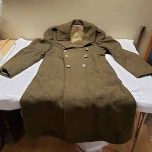 WWII Era U.S. Army Wool Overcoat with Insignia Buttons