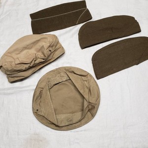 Vintage Military Style Hats, including Field Caps and Side Caps