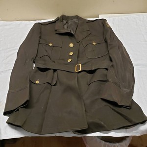 U.S. Military Uniform Jacket with Patches and Belt WWII