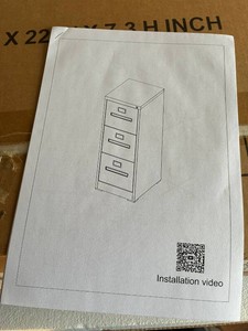 Three Drawer Black File Cabinet
