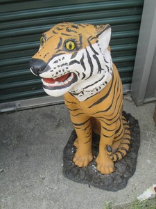 Hand painted Tiger in sitting pose ...