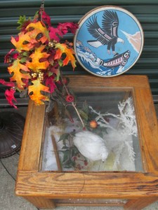 Wood and glass box-style end table ...