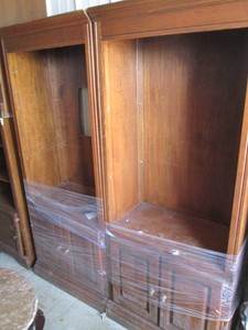 Pair of wide Wood Bookcase Cabinets...