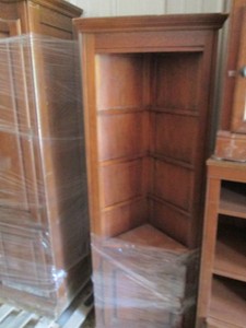 Wood Corner Cabinet Shelf with stat...