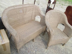 Wicker Rattan outdoor patio Love Se...