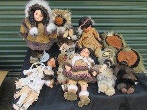Native and Eskimo porcelain doll co...