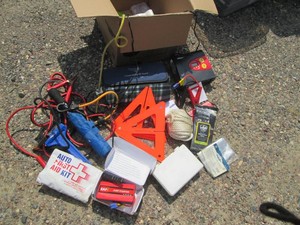 Variety of roadside emergency produ...